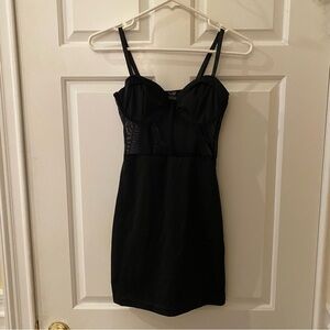 SHEIN Black Bustier Mini Dress XS